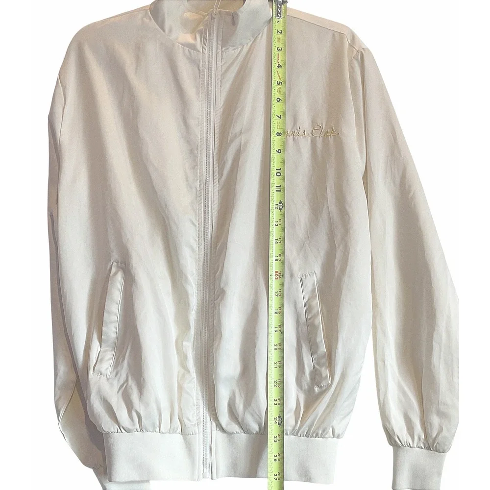 Liquor‎ n poker 'satin' bomber jacket embroidered zip tennis club Men XS Women S